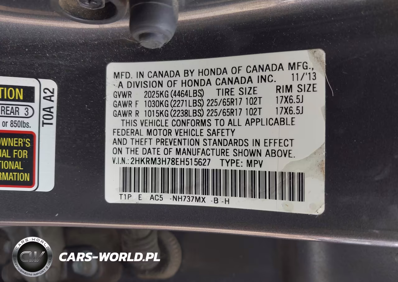 2014 Honda Cr-V Ex-L VIN:2HKRM3H78EH515627 - 9
