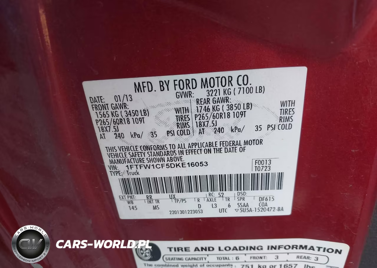 2013 Ford F-150 Xlt VIN:1FTFW1CF5DKE16053 - 9