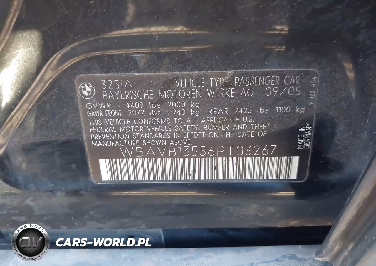 2006 BMW 325I VIN:WBAVB13556PT03267 - 9