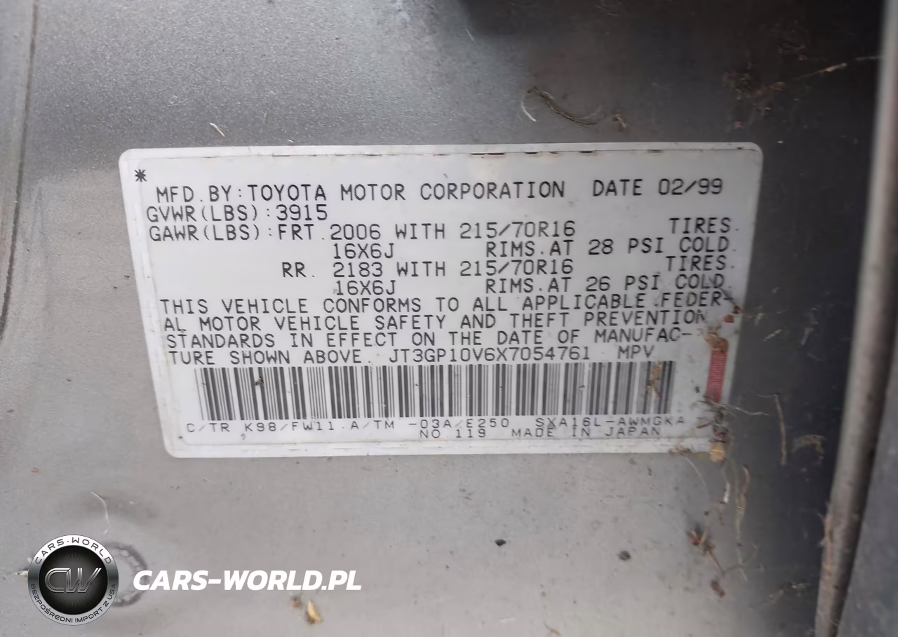 1999 Toyota Rav4 VIN:JT3GP10V6X7054761 - 9