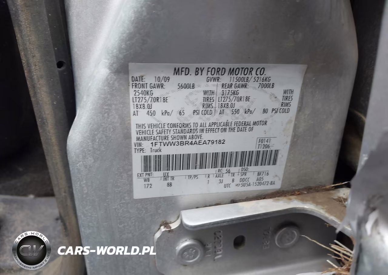 2010 Ford F-350 VIN:1FTWW3BR4AEA79182 - 9