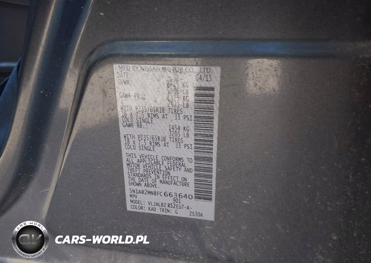 2015 Nissan Pathfinder S VIN:5N1AR2MN8FC663640 - 9