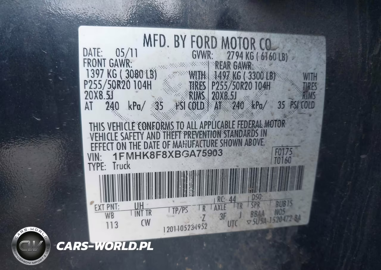 2011 Ford Explorer Limited VIN:1FMHK8F8XBGA75903 - 9