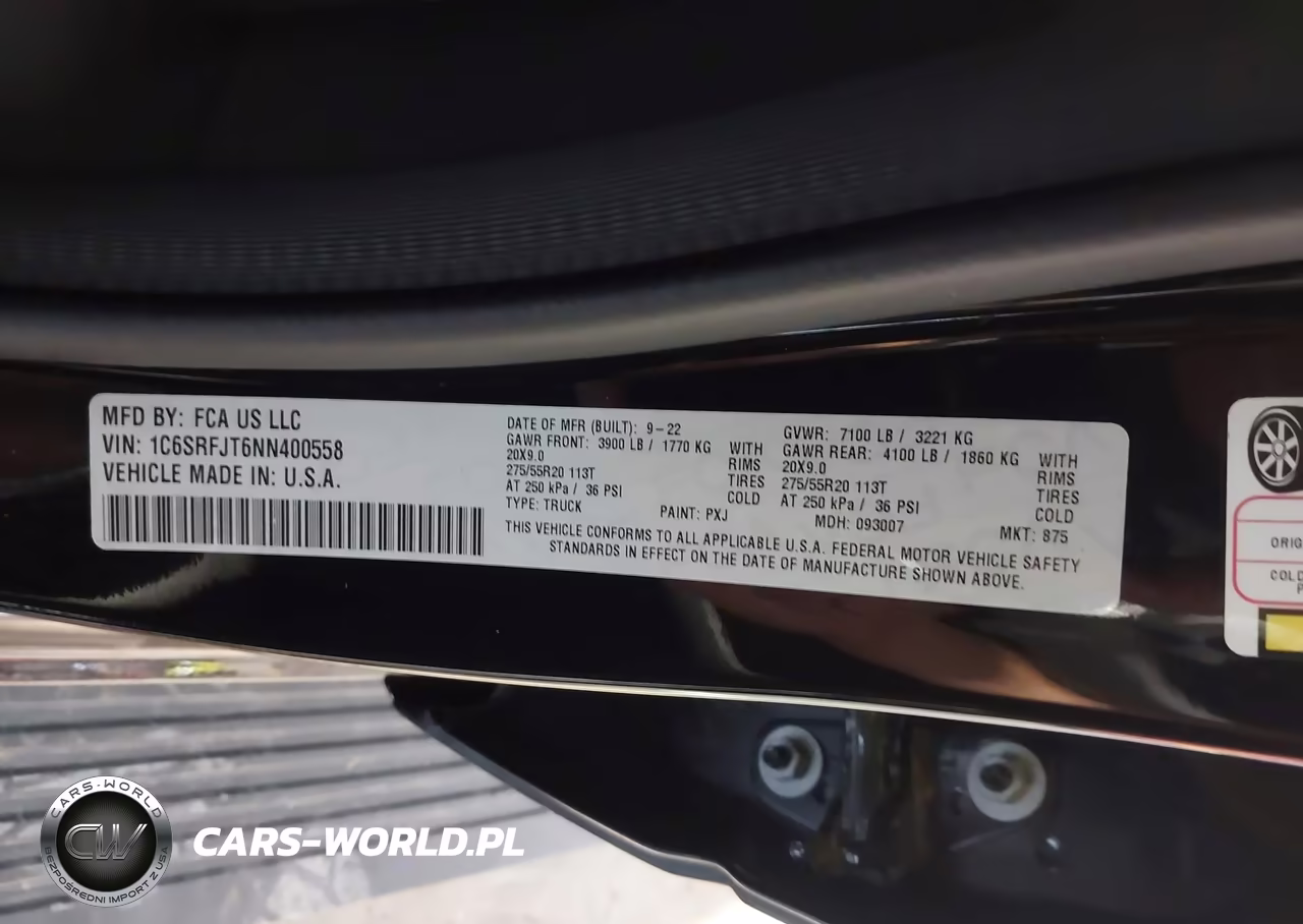 2022 Ram 1500 Laramie 4X4 5'7 Box VIN:1C6SRFJT6NN400558 - 9