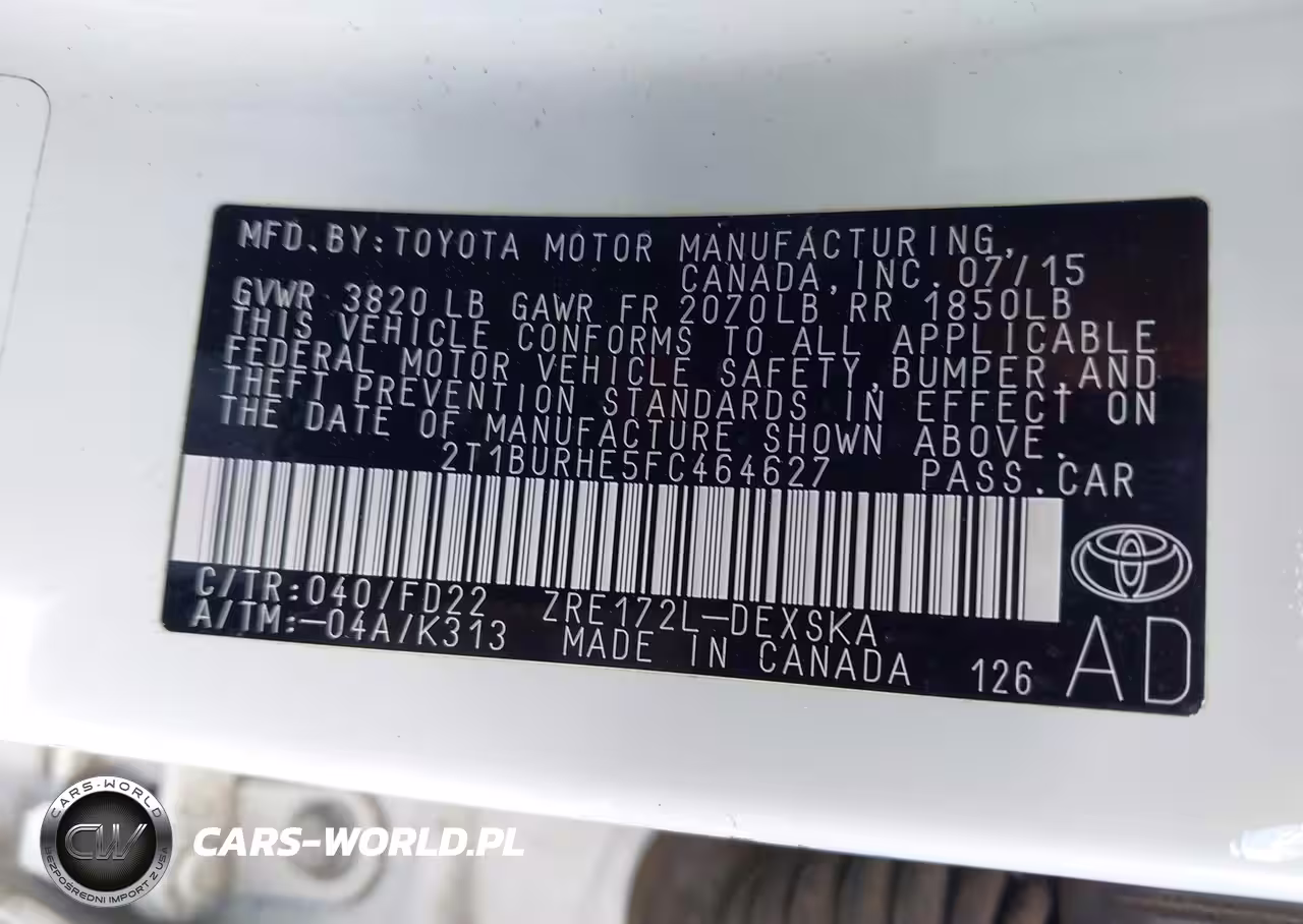 2015 Toyota Corolla S Plus VIN:2T1BURHE5FC464627 - 9