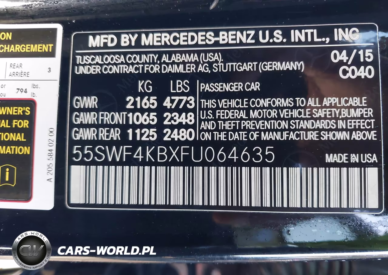 2015 Mercedes-Benz C 300 4Matic VIN:55SWF4KBXFU064635 - 9