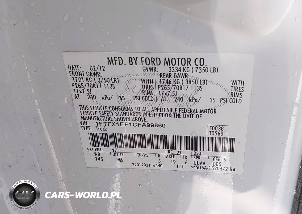 2012 Ford F-150 Xlt VIN:1FTFX1EF1CFA99860 - 9