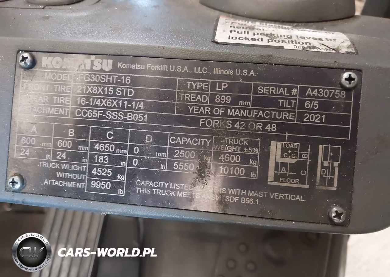 2021 Komatsu Fg30Sht-16*Rb VIN:A430758 - 9