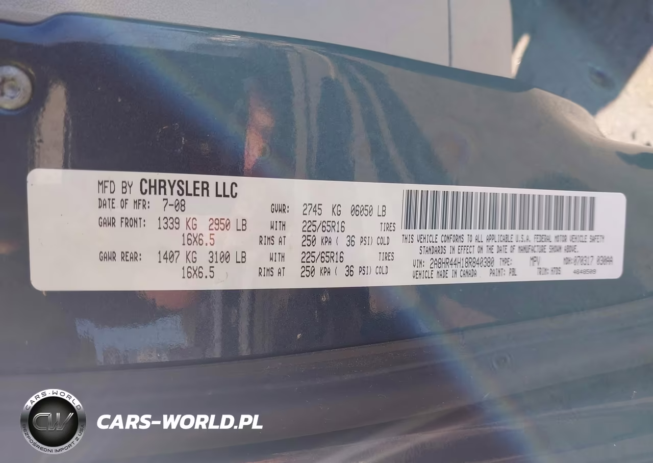 2008 Chrysler Town & Country Lx VIN:2A8HR44H18R840380 - 9