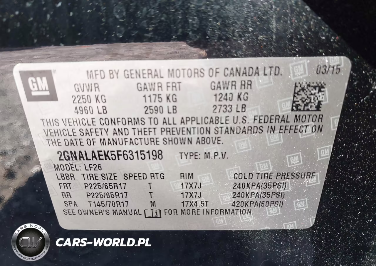 2015 Chevrolet Equinox Ls VIN:2GNALAEK5F6315198 - 9