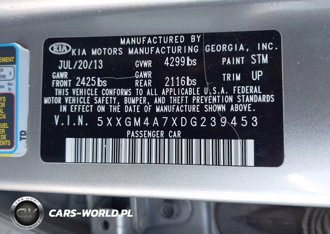 2013 Kia Optima Lx VIN:5XXGM4A7XDG239453 - 9