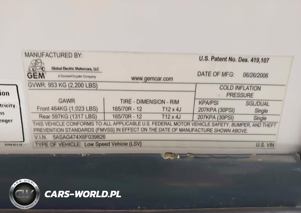 2006 Global Electric Motors 825 VIN:5ASAG474X6F039826 - 9