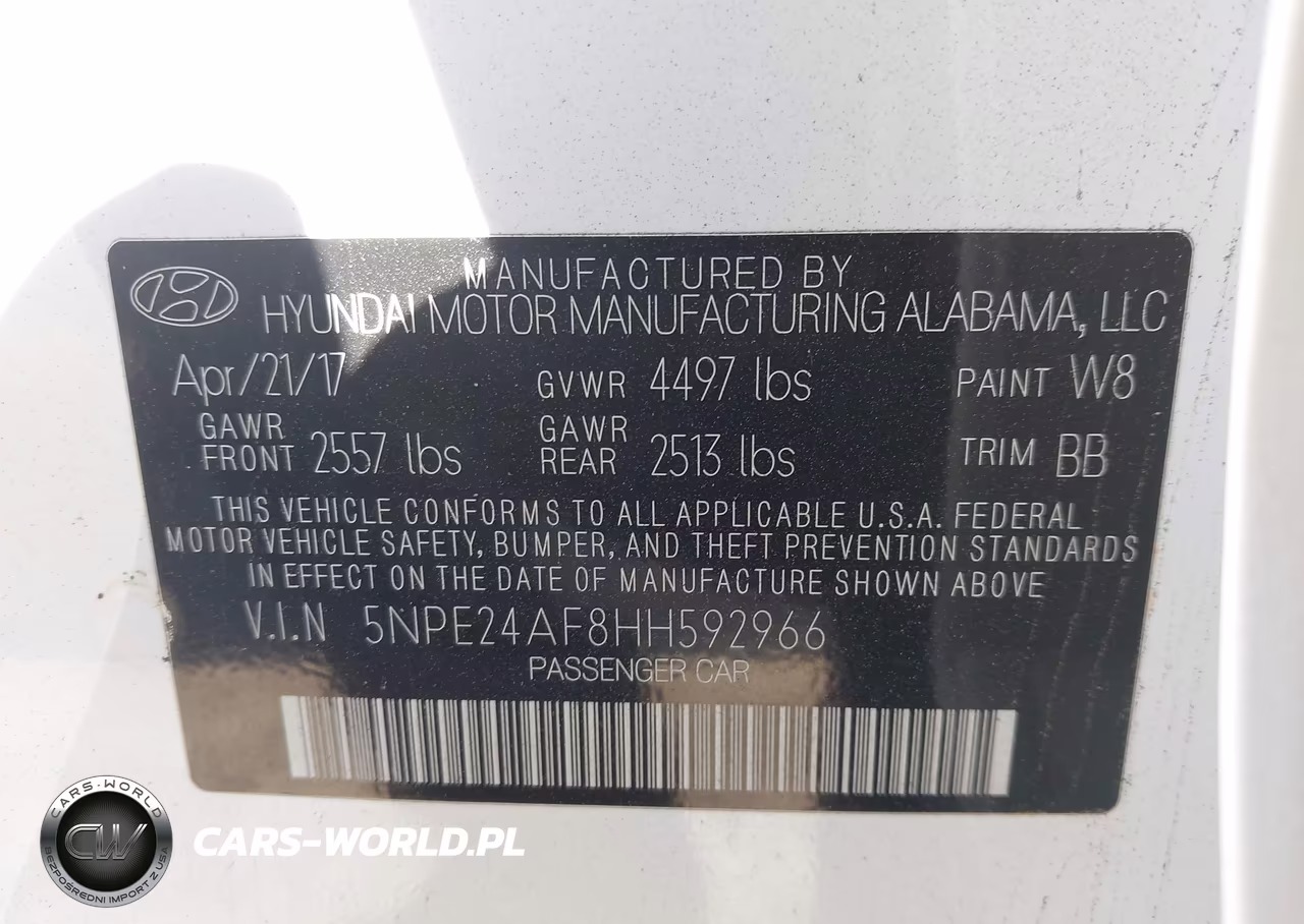 2017 Hyundai Sonata Se VIN:5NPE24AF8HH592966 - 9