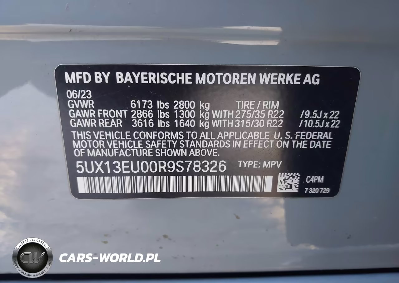 2024 BMW X5 Sdrive40I VIN:5UX13EU00R9S78326 - 9