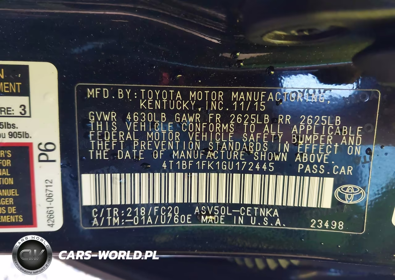 2016 Toyota Camry Le VIN:4T1BF1FK1GU172445 - 9