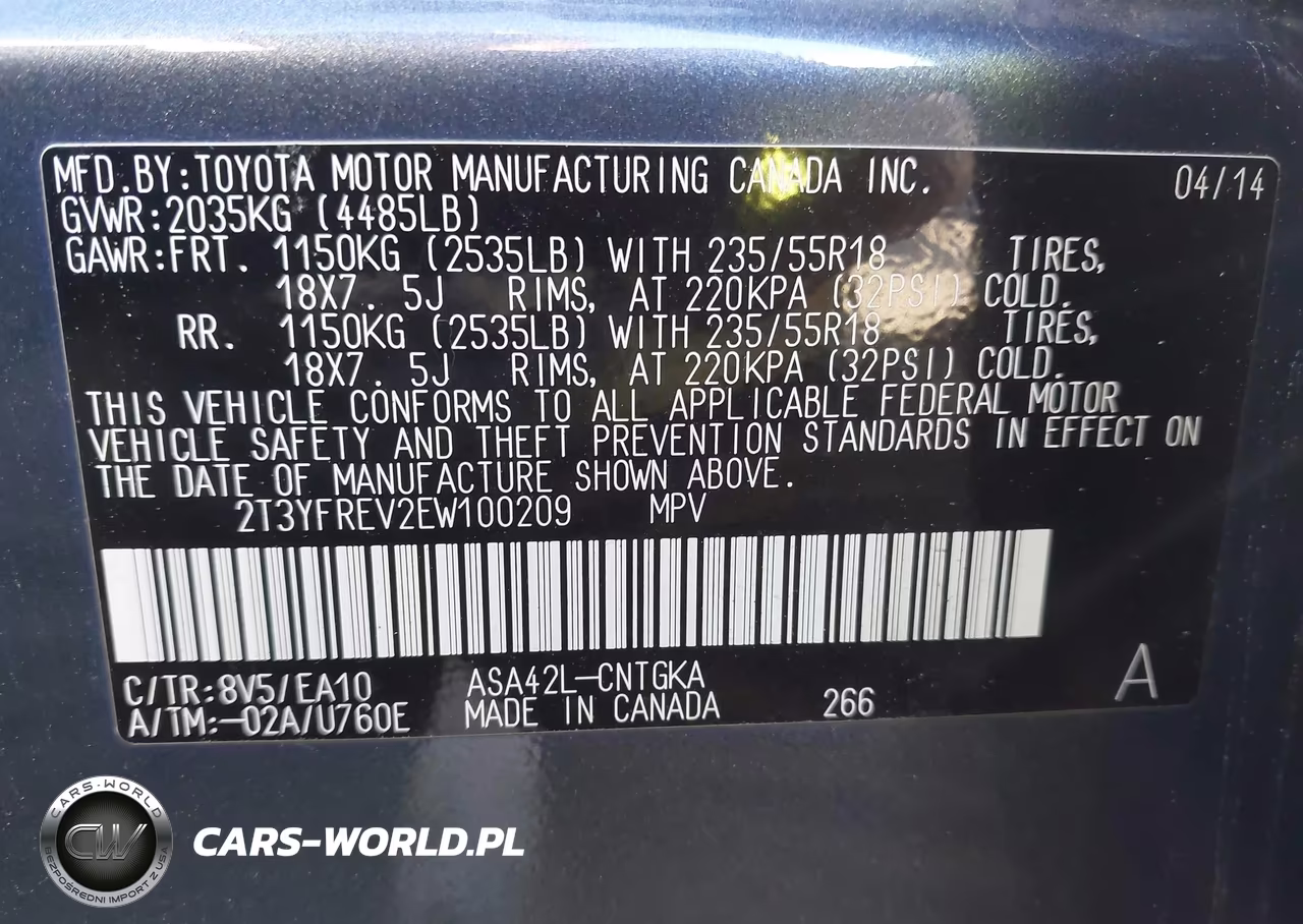 2014 Toyota Rav4 Limited VIN:2T3YFREV2EW100209 - 9