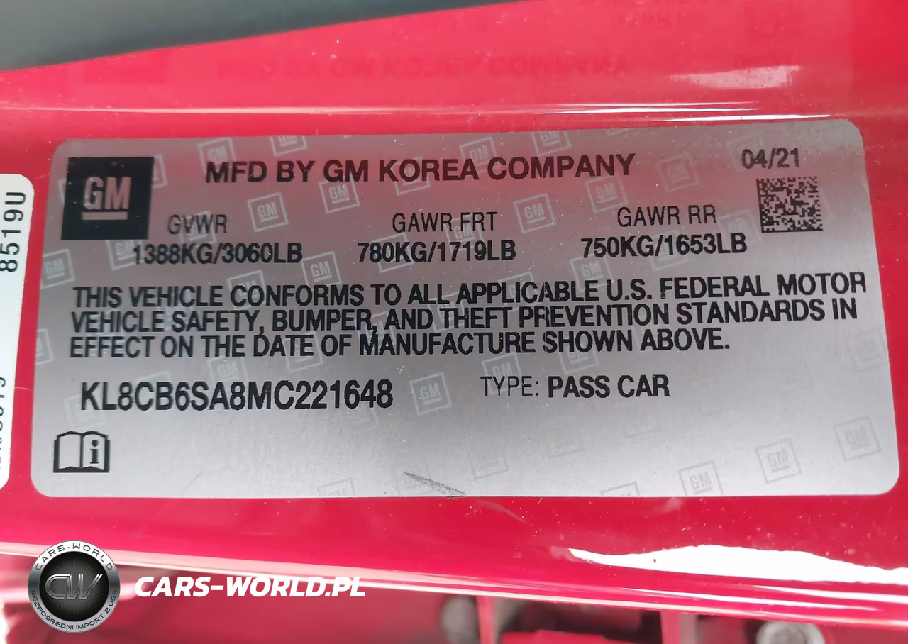 2021 Chevrolet Spark Fwd Ls Automatic VIN:KL8CB6SA8MC221648 - 9