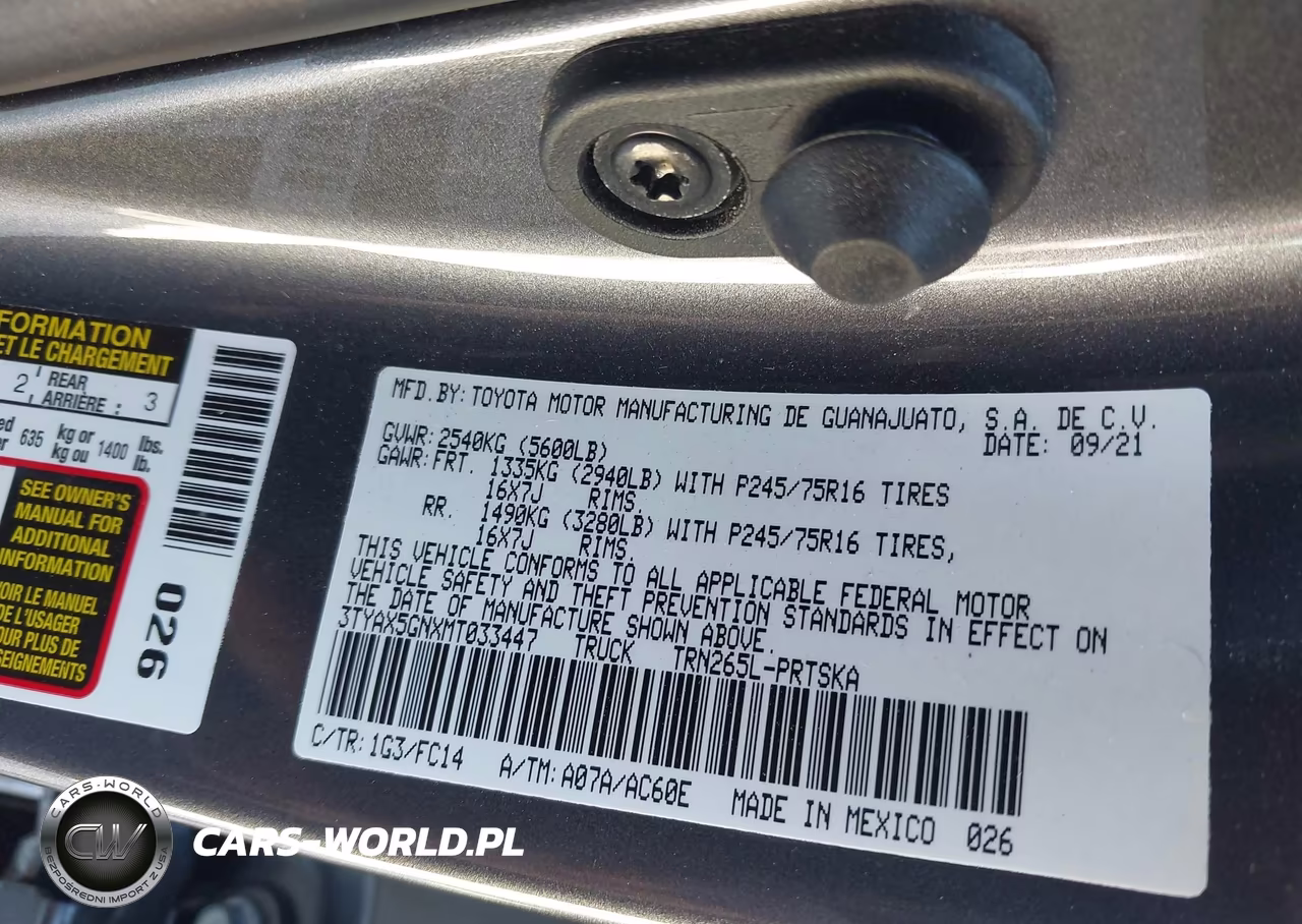 2021 Toyota Tacoma Sr5 VIN:3TYAX5GNXMT033447 - 9