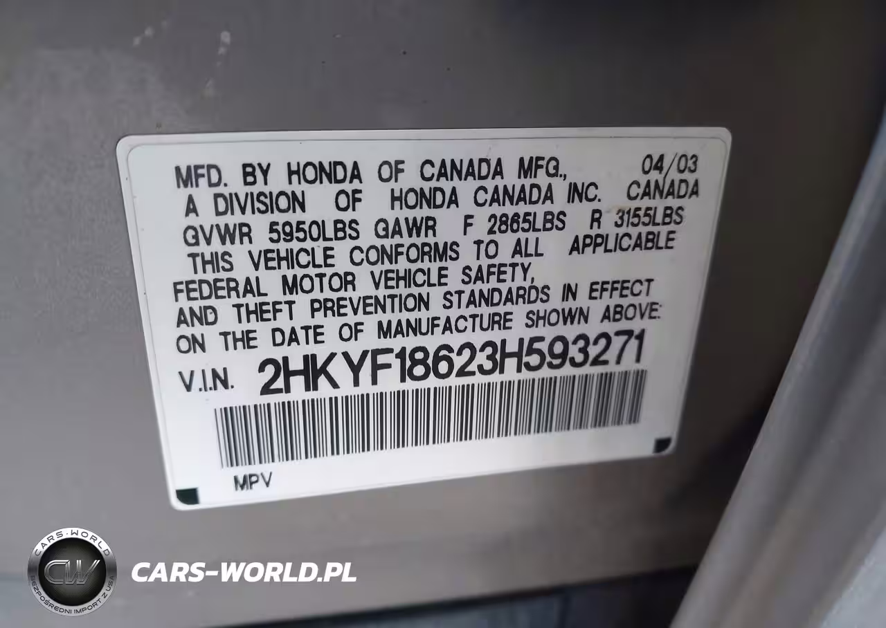 2003 Honda Pilot Ex-L VIN:2HKYF18623H593271 - 9