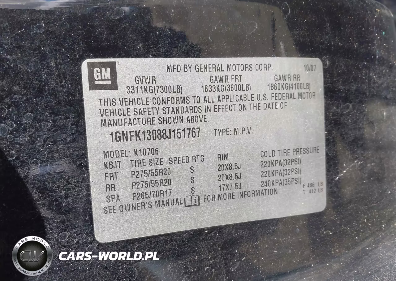 2008 Chevrolet Tahoe Ltz VIN:1GNFK13088J151767 - 9