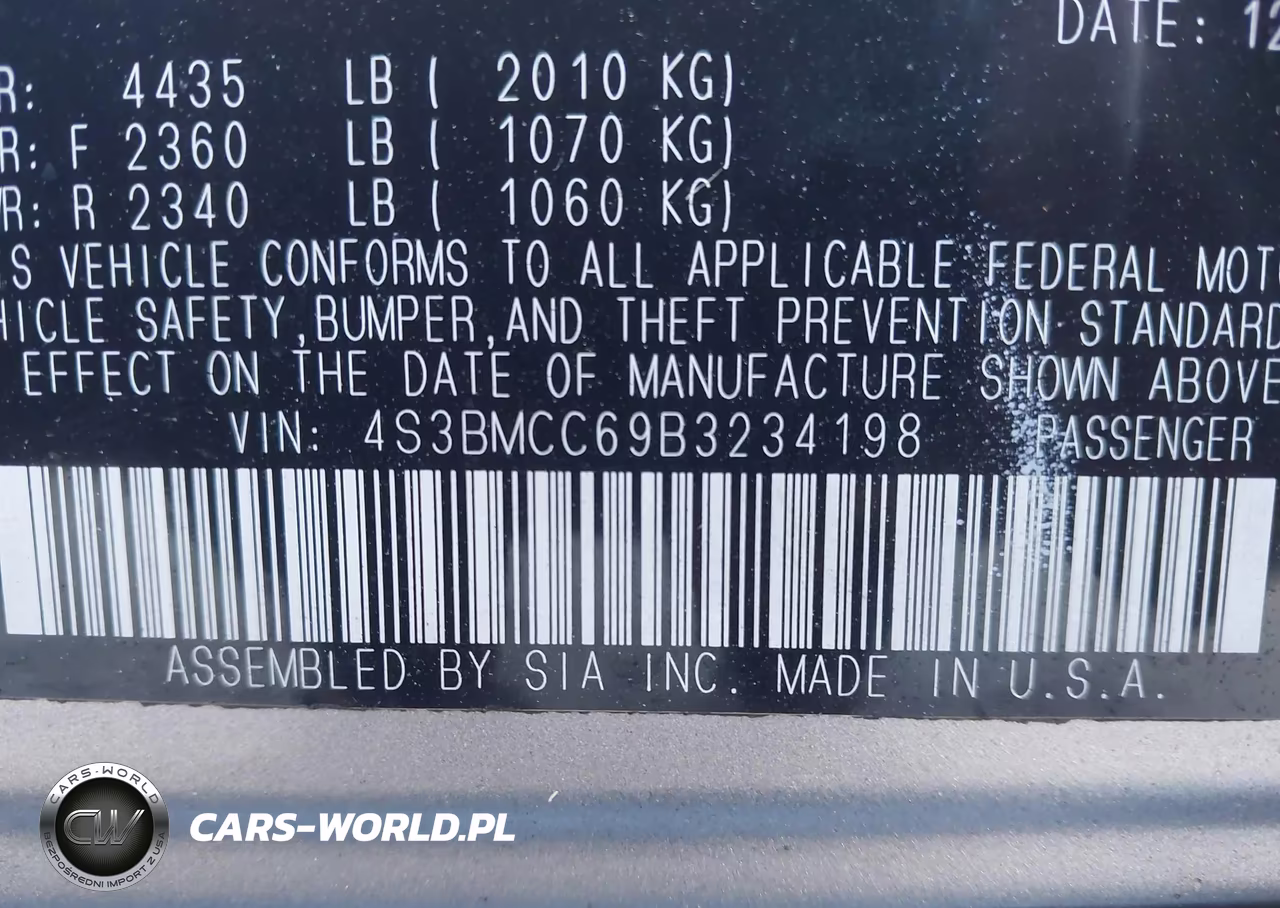 2011 Subaru Legacy 2.5I Premium VIN:4S3BMCC69B3234198 - 9