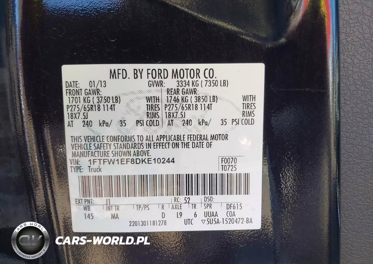 2013 Ford F-150 Xlt VIN:1FTFW1EF8DKE10244 - 9