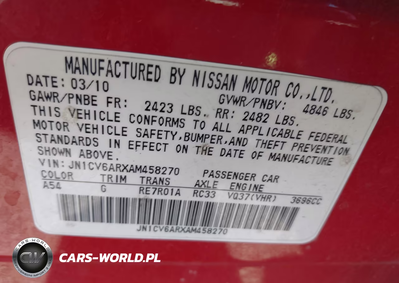 2010 Infiniti G37X VIN:JN1CV6ARXAM458270 - 9