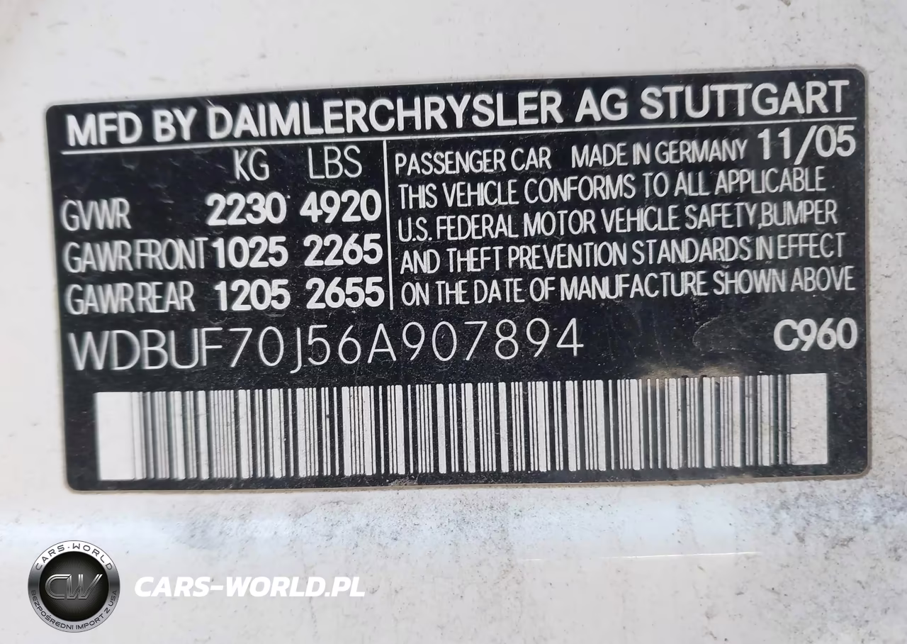 2006 Mercedes-Benz E 500 VIN:WDBUF70J56A907894 - 9