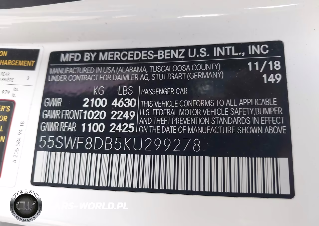 2019 Mercedes-Benz C 300 VIN:55SWF8DB5KU299278 - 9