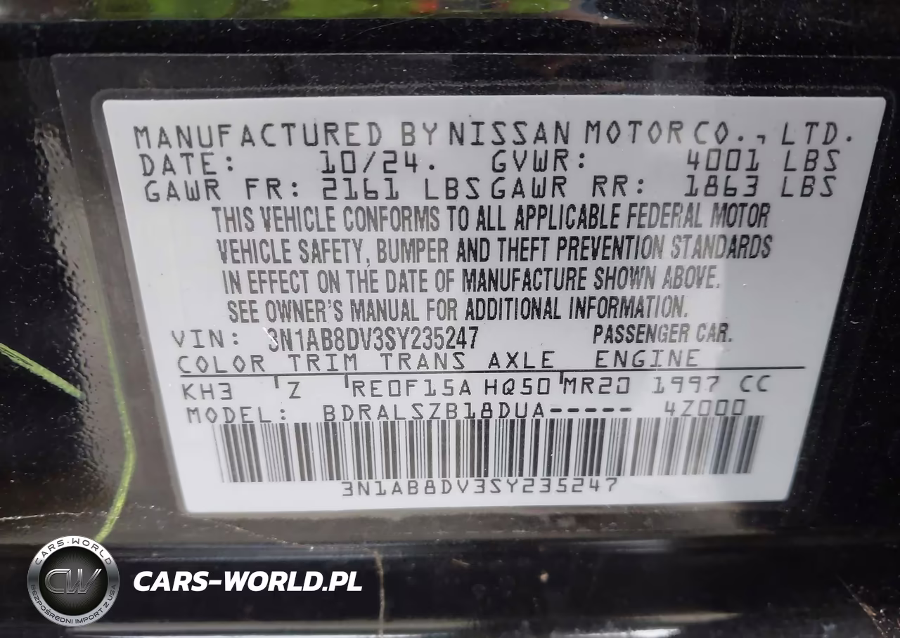2025 Nissan Sentra Sr VIN:3N1AB8DV3SY235247 - 9