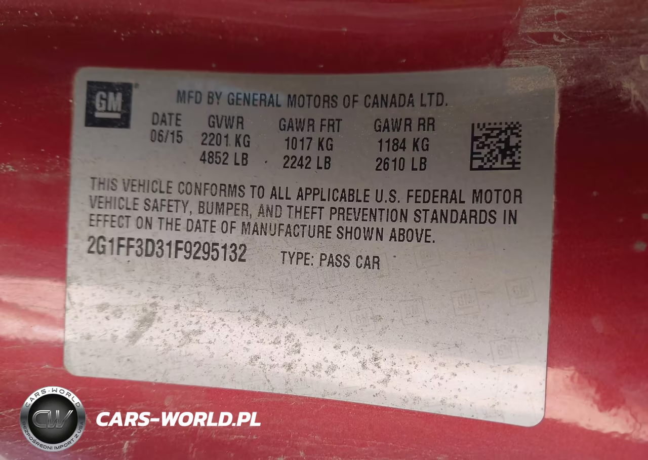 2015 Chevrolet Camaro 2Lt VIN:2G1FF3D31F9295132 - 9