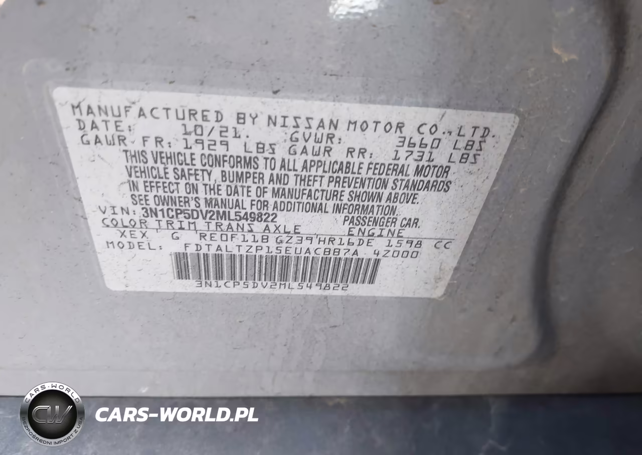 2021 Nissan Kicks Sr Xtronic Cvt VIN:3N1CP5DV2ML549822 - 9