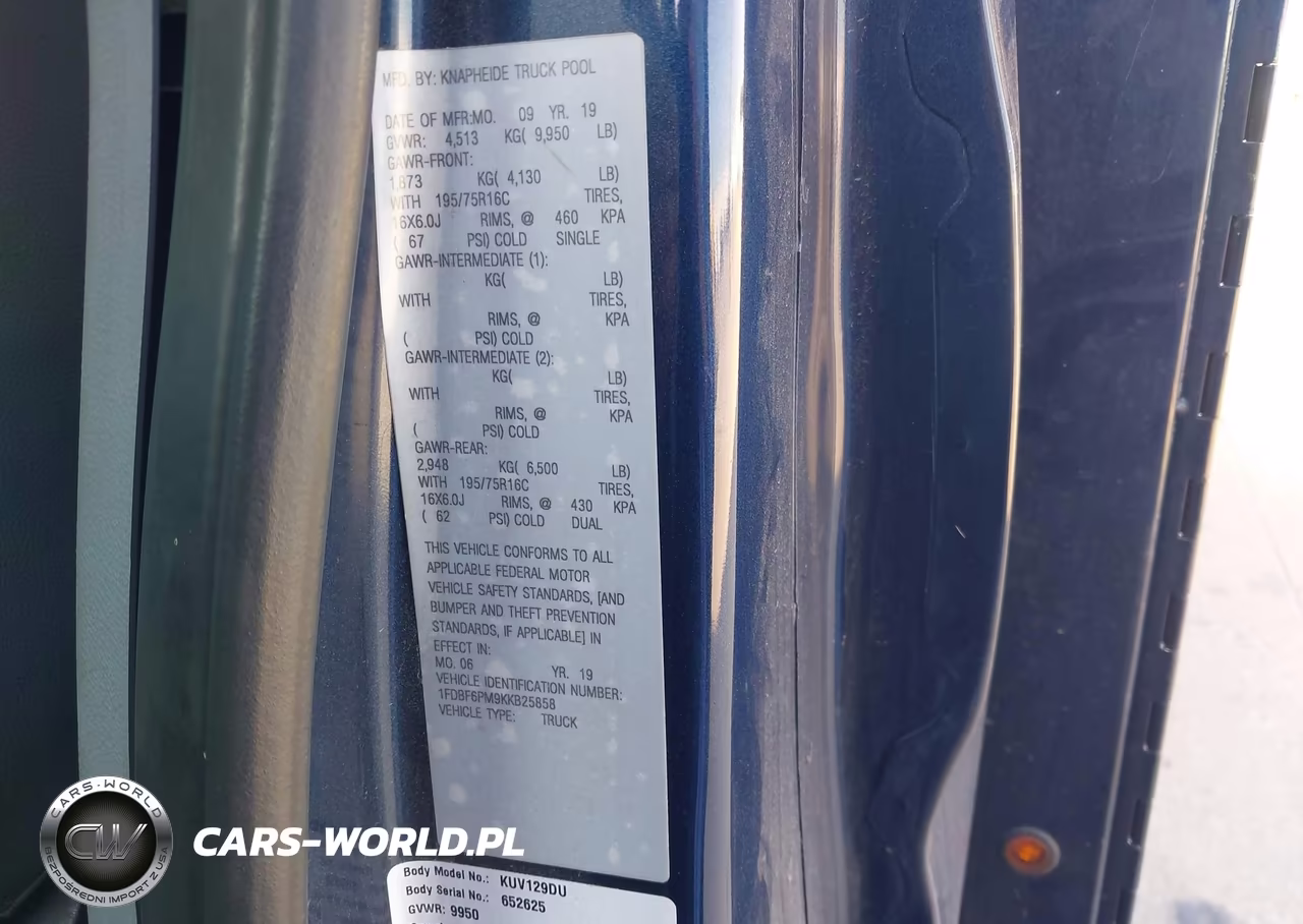2019 Ford Transit-350 Cutaway VIN:1FDBF6PM9KKB25858 - 9