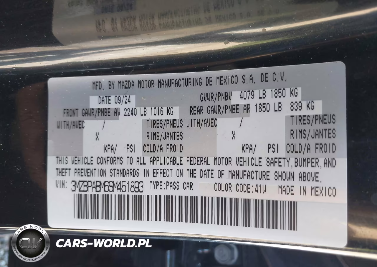 2025 Mazda Mazda3 2.5 S Select Sport VIN:3MZBPABM6SM451893 - 9