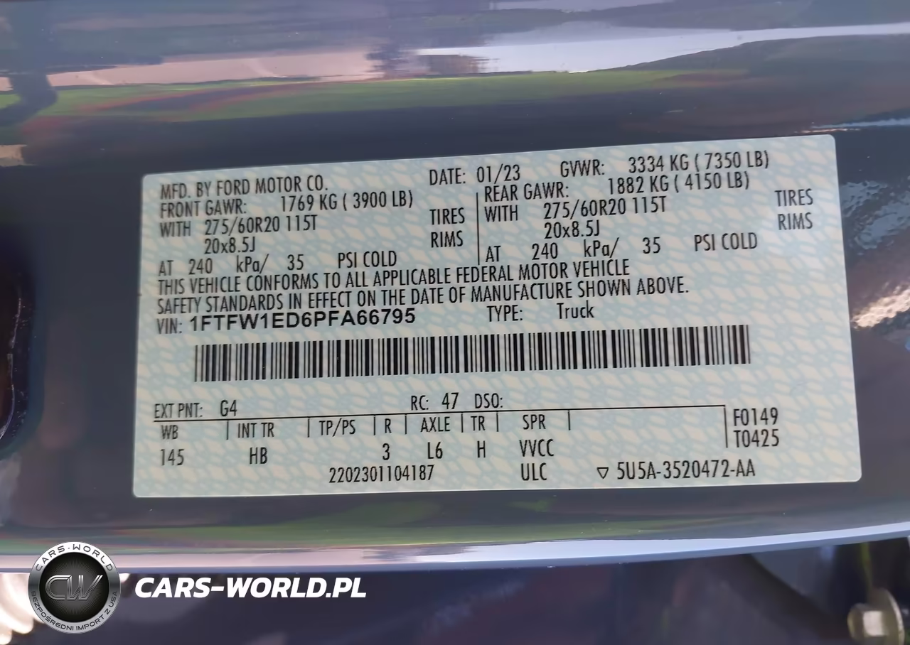 2023 Ford F-150 Lariat VIN:1FTFW1ED6PFA66795 - 9
