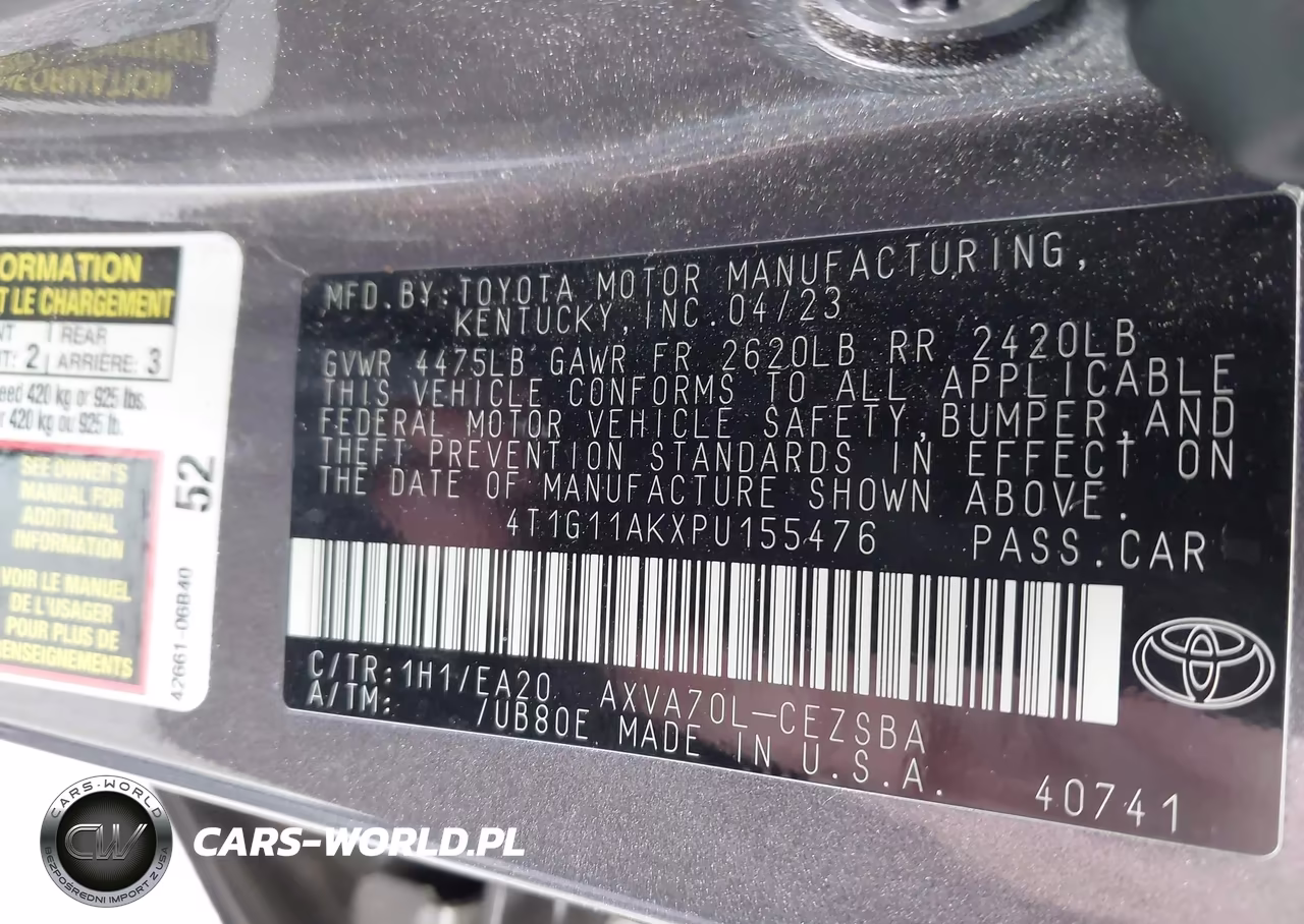 2023 Toyota Camry Se VIN:4T1G11AKXPU155476 - 9