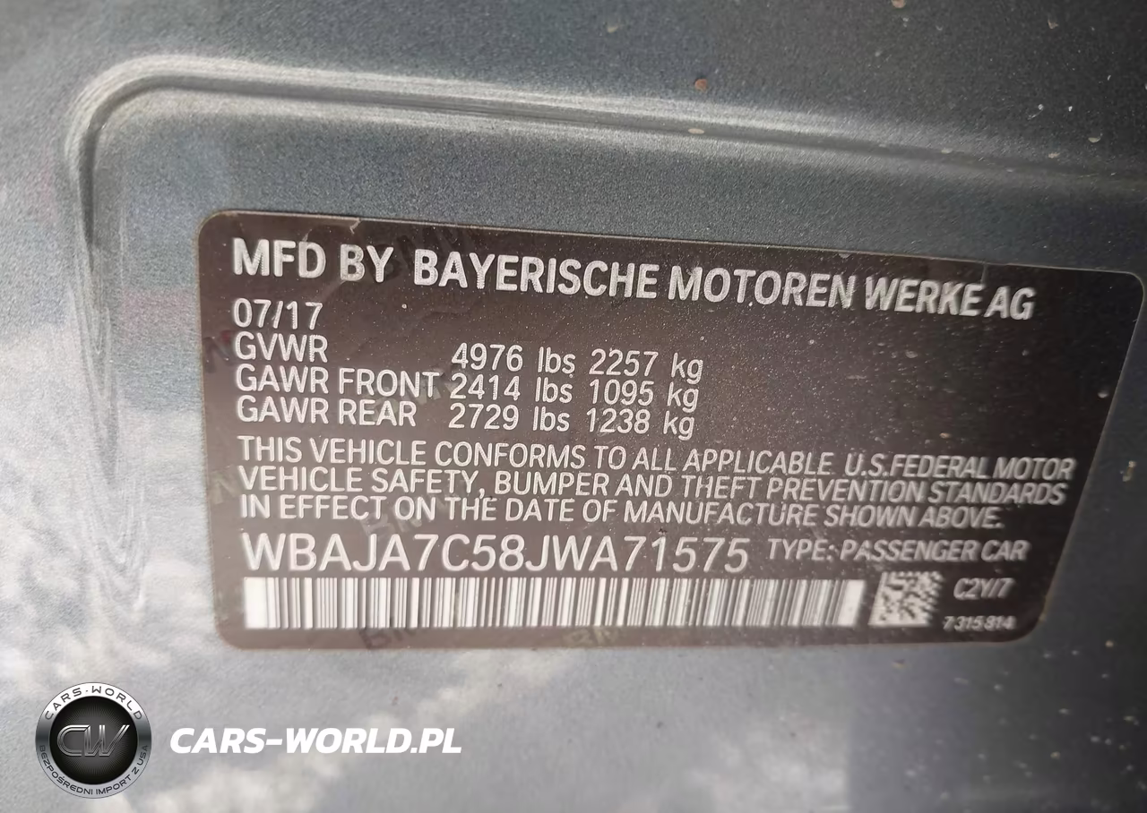 2018 BMW 530I xDrive VIN:WBAJA7C58JWA71575 - 9