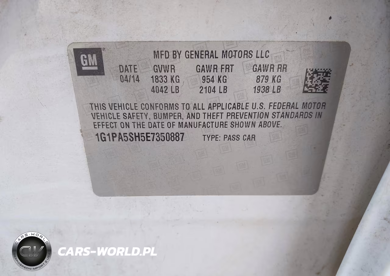 2014 Chevrolet Cruze Ls Auto VIN:1G1PA5SH5E7350887 - 9
