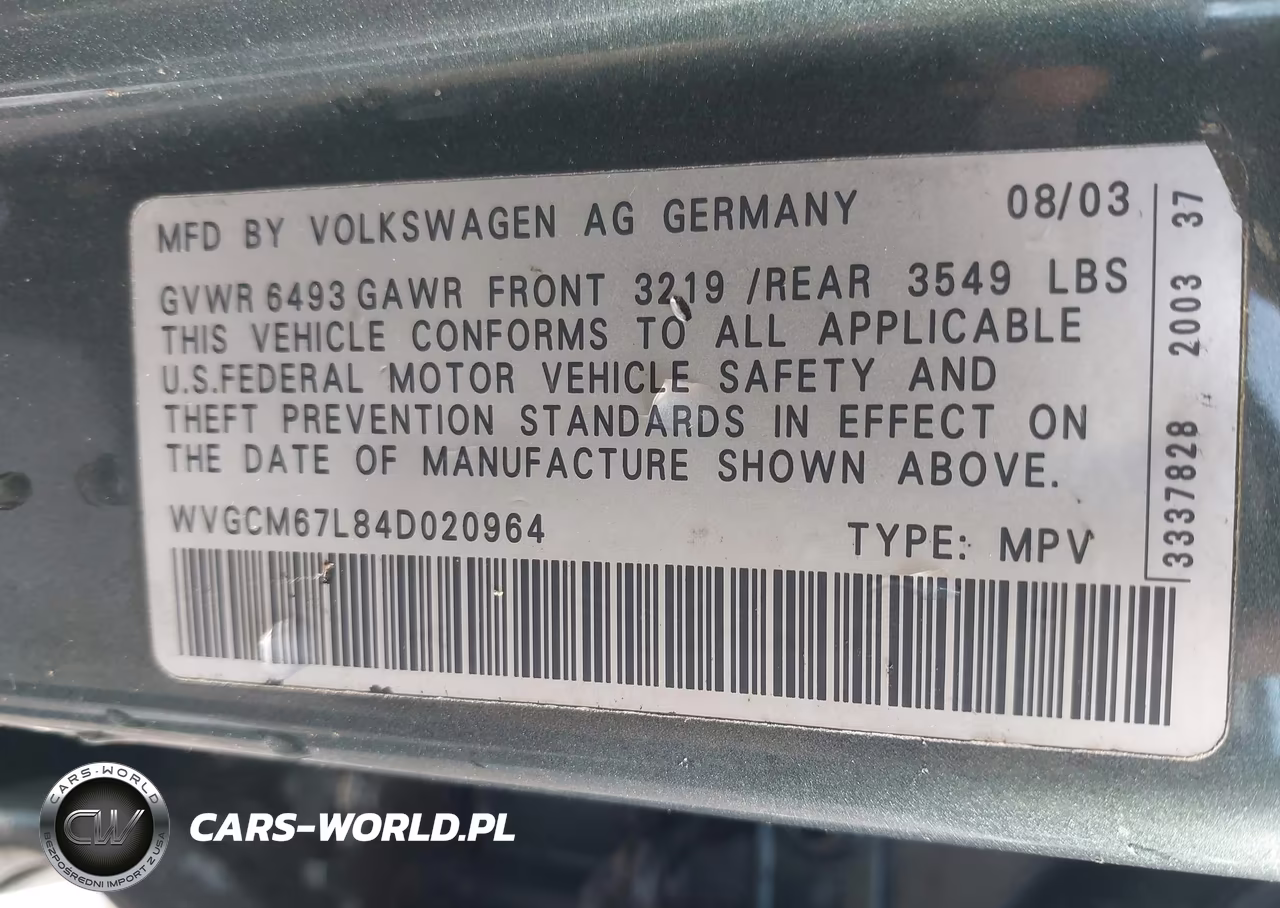 2004 Volkswagen Touareg V8 VIN:WVGCM67L84D020964 - 9