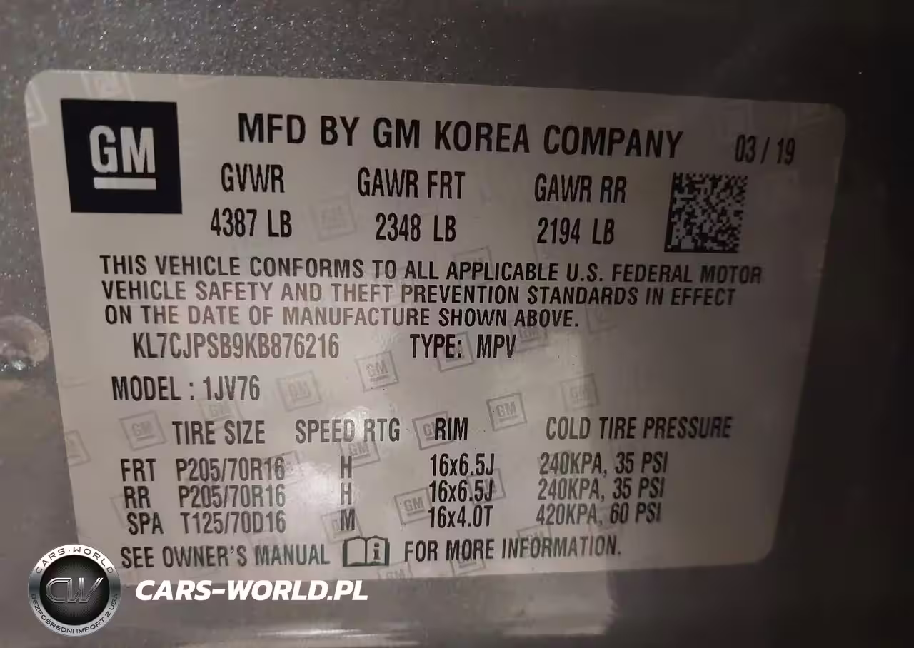 2019 Chevrolet Trax Lt VIN:KL7CJPSB9KB876216 - 9