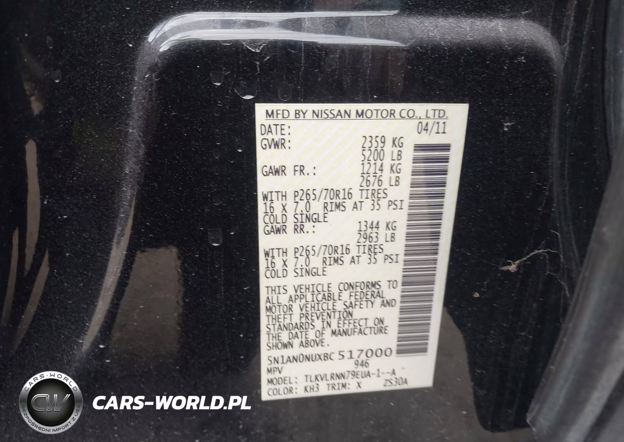 2011 Nissan Xterra S VIN:5N1AN0NUXBC517000 - 9
