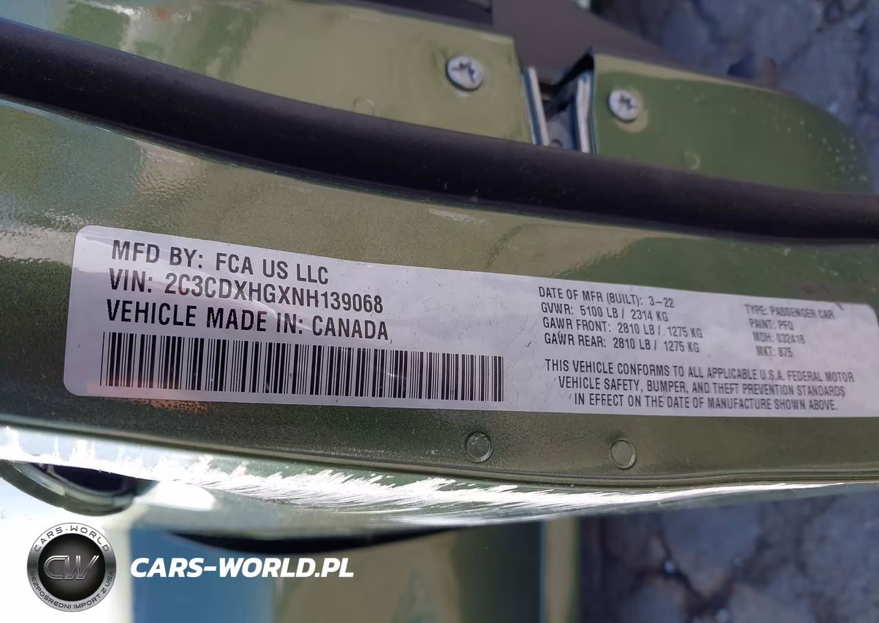 2022 Dodge Charger Gt Rwd VIN:2C3CDXHGXNH139068 - 9