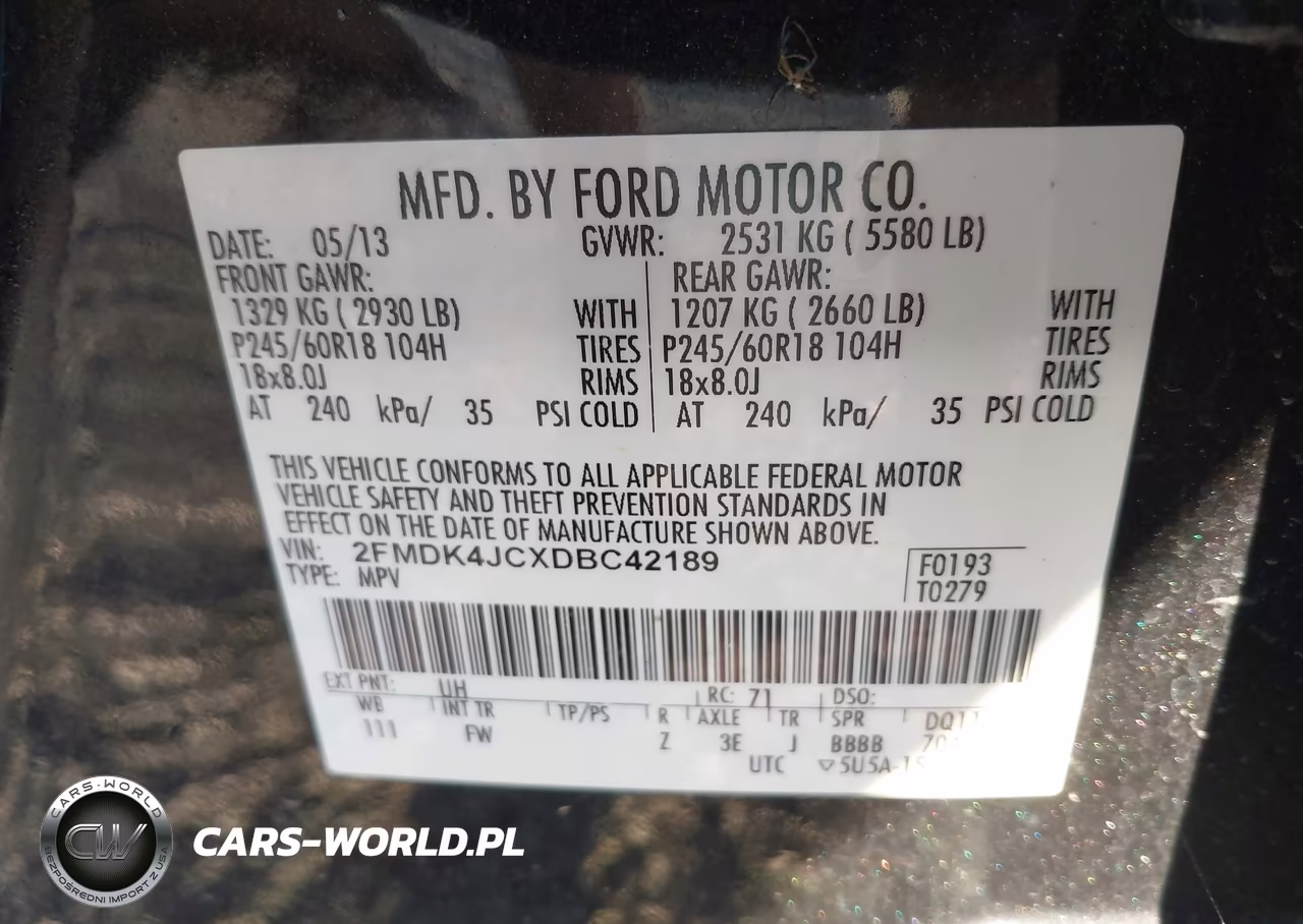 2013 Ford Edge Sel VIN:2FMDK4JCXDBC42189 - 9