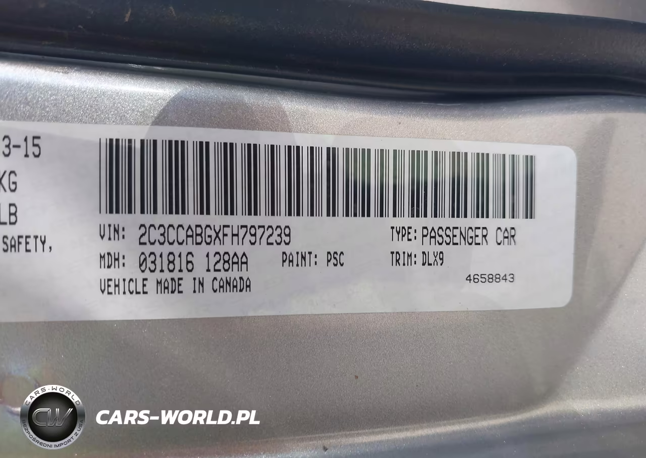 2015 Chrysler 300 300S VIN:2C3CCABGXFH797239 - 9
