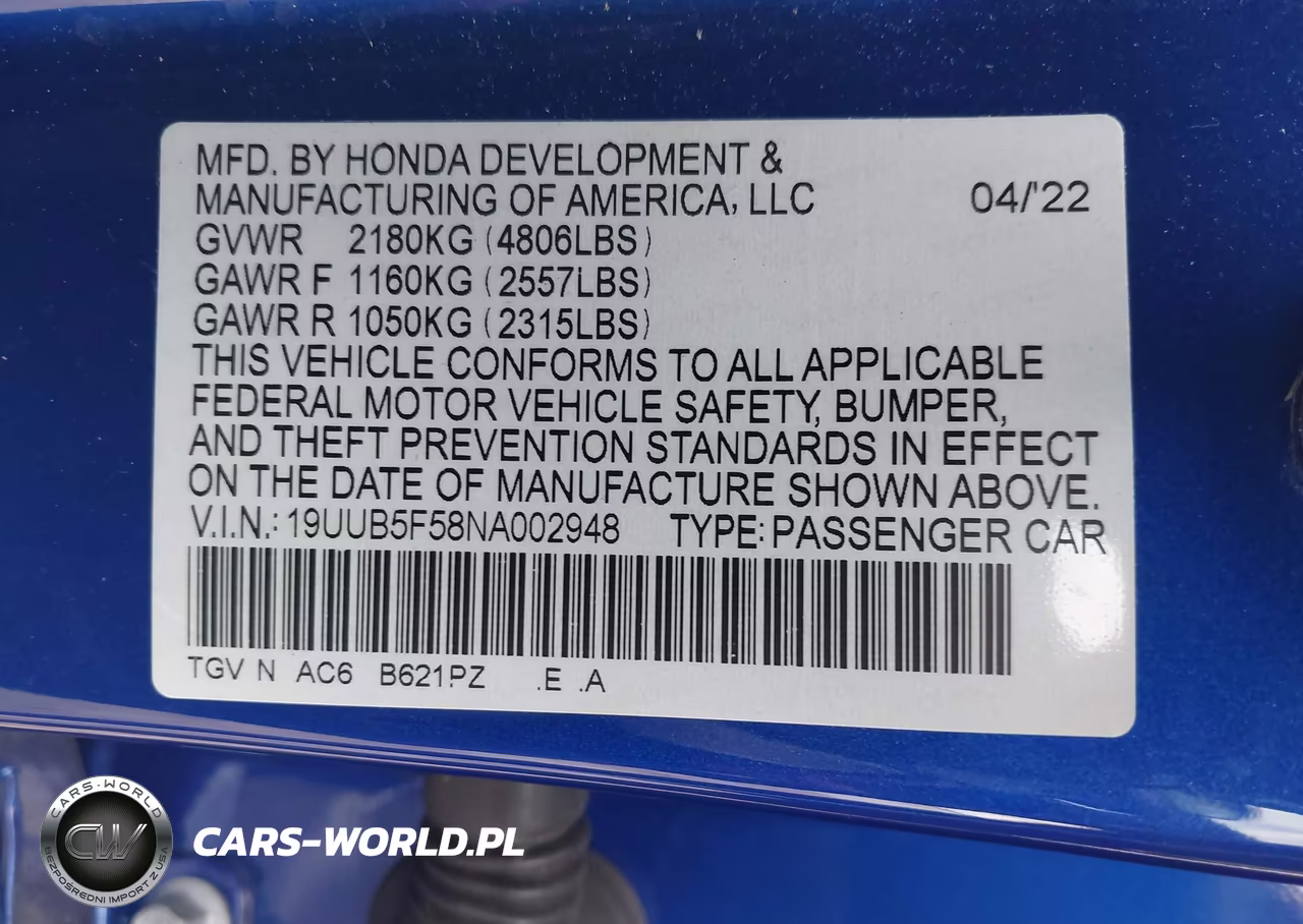 2022 Acura Tlx A-Spec Package VIN:19UUB5F58NA002948 - 9