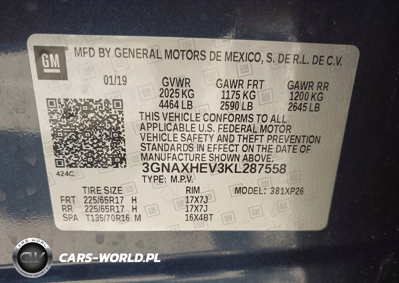 2019 Chevrolet Equinox Ls VIN:3GNAXHEV3KL287558 - 9