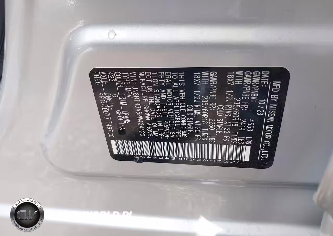 2023 Nissan Rogue Sv Fwd VIN:JN8BT3BA5PW434420 - 9