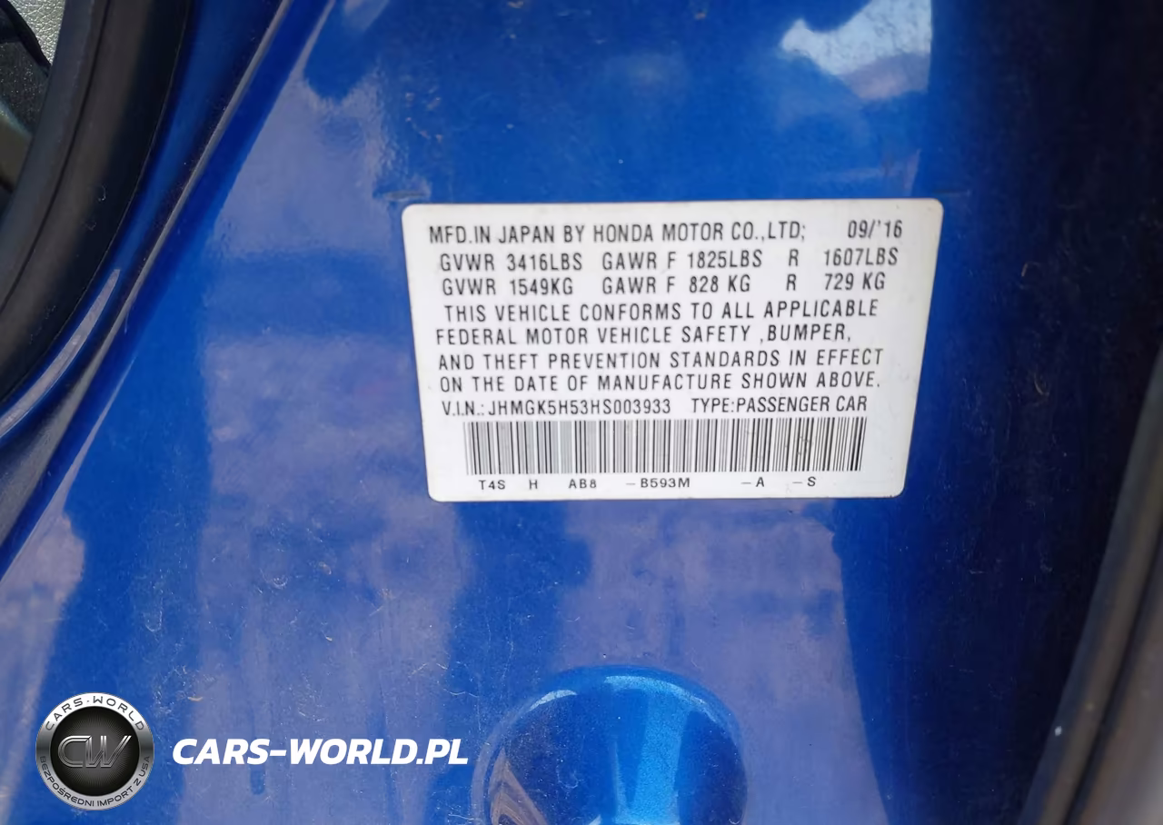 2017 Honda Fit Lx VIN:JHMGK5H53HS003933 - 9