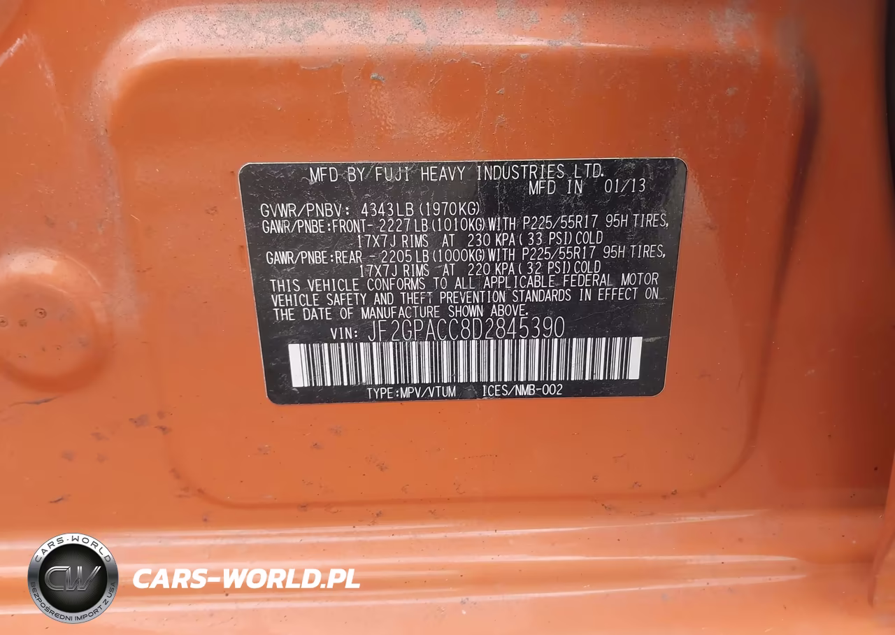 2013 Subaru Xv Crosstrek 2.0I Premium VIN:JF2GPACC8D2845390 - 9