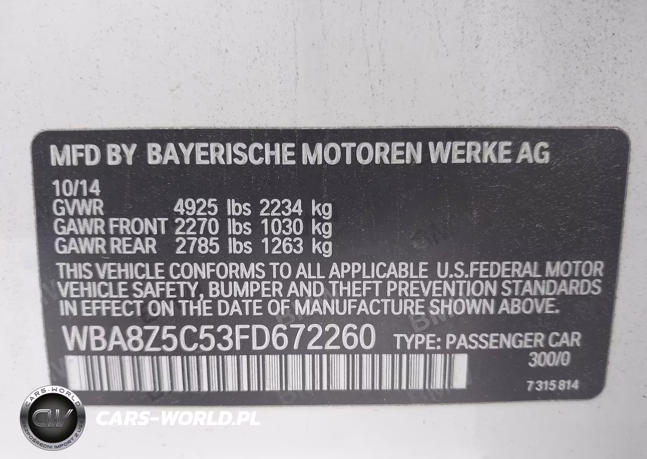 2015 BMW 328I Gran Turismo xDrive VIN:WBA8Z5C53FD672260 - 9